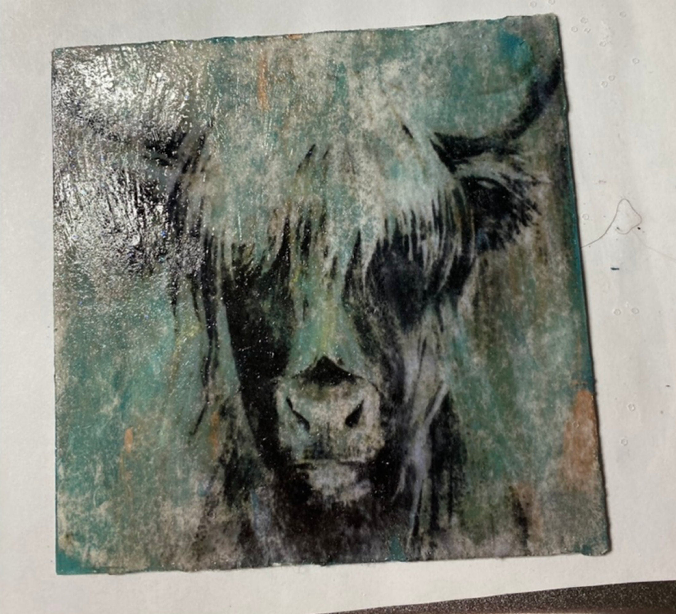 Highland Cow Wall Art-Paint Transfer Picture-Highland 