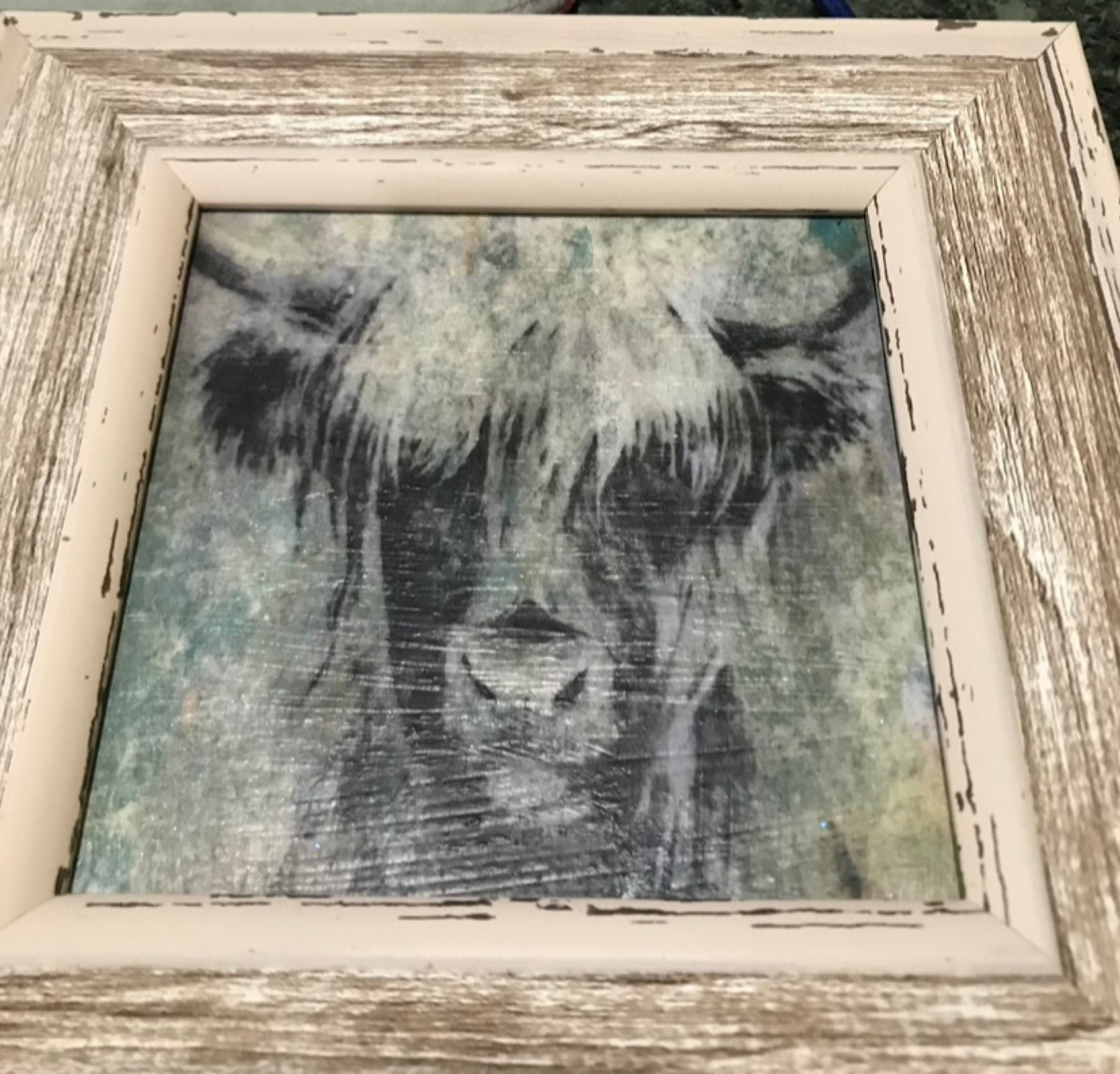 Highland Cow Wall Art-Paint Transfer Picture-Highland "Coo"-Handmade