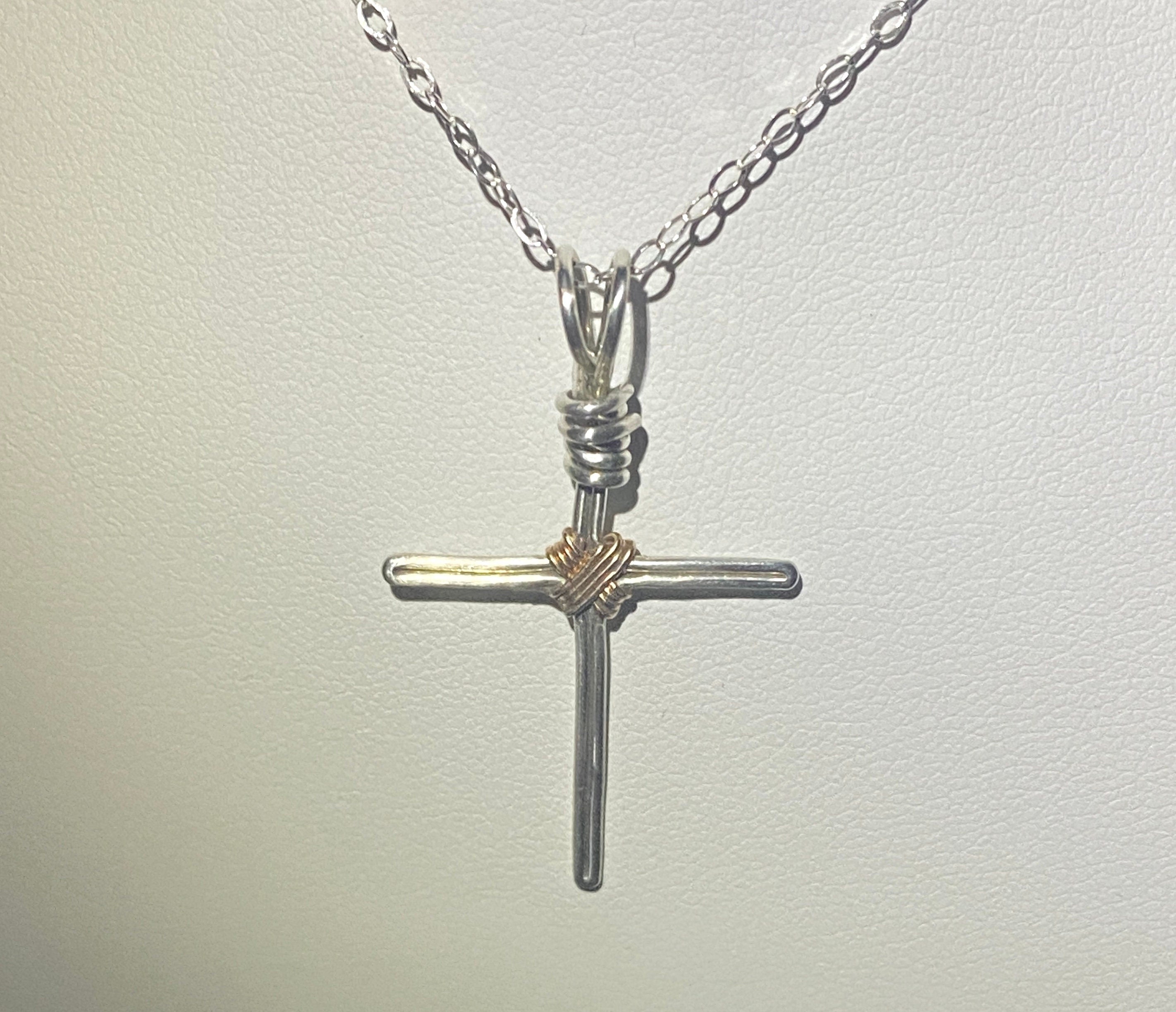 Silver Hand Crafted Cross-Silver Cross-.935 Argentium Silver-.925 Sterling Silver