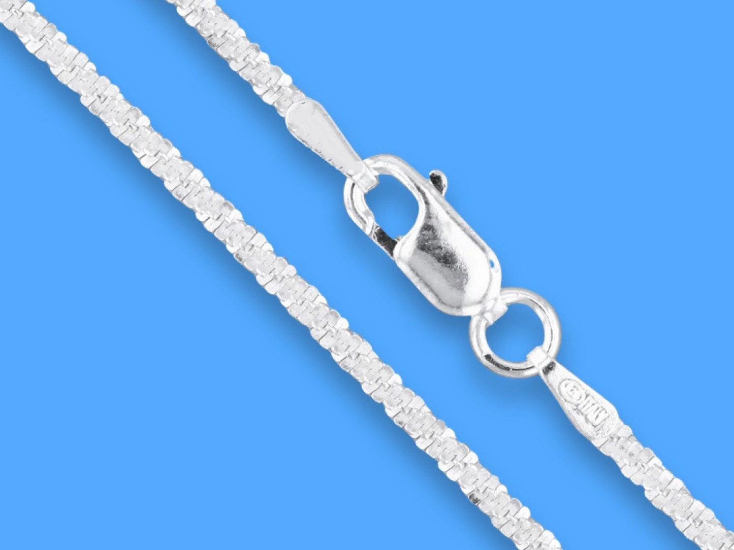 BULK/WHOLESALE For Jewelry Makers & Gift Shop Owners-.925 Sterling Silver Margarita Chain-Beautiful 1.8mm Sparkle Chain, Twisted Rock Chain