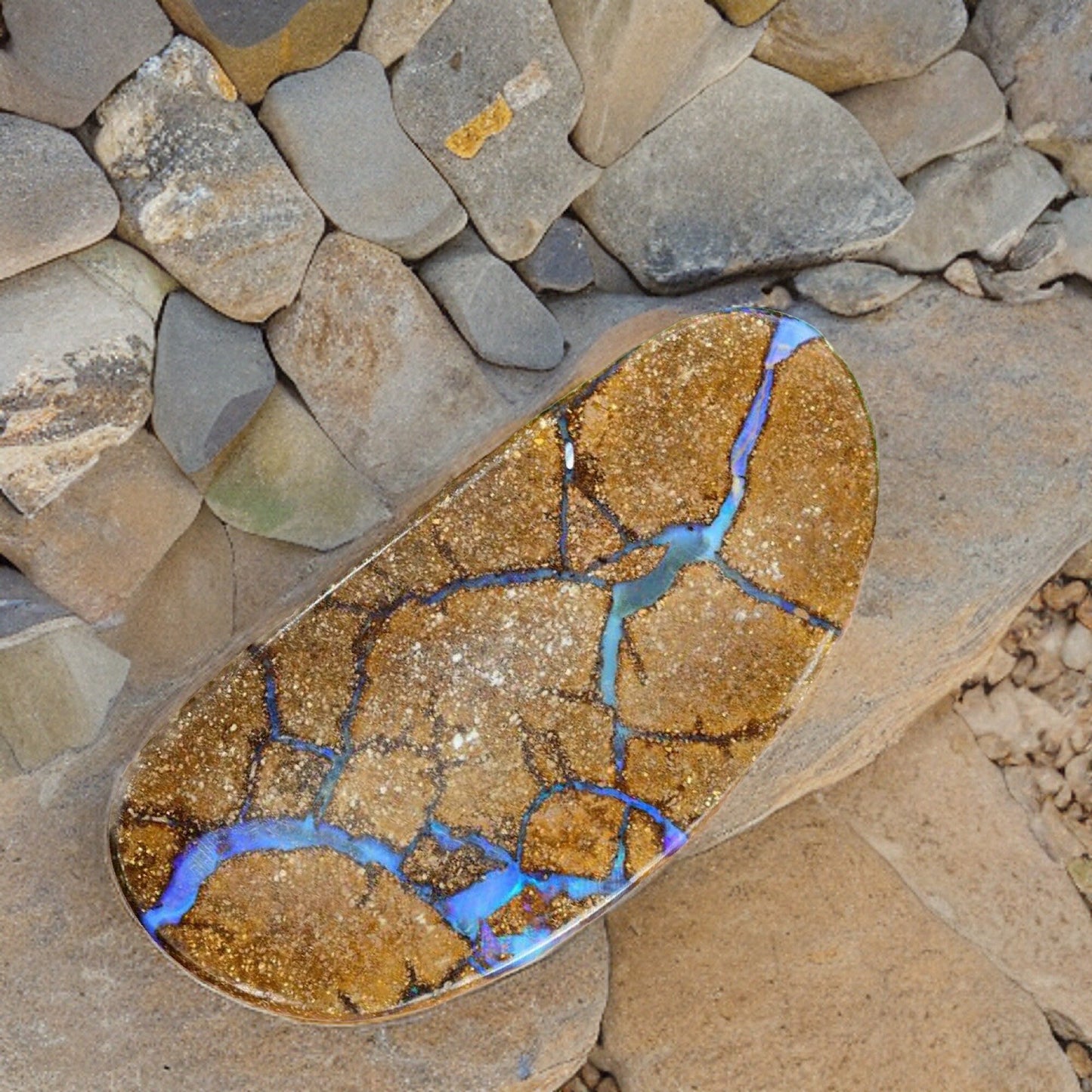 18.8ct Modern Oval/Freeform Shaped Australian Boulder Opal Stone-Loose Cabochon for Jewelry Making-Option for Pendant or Complete Necklace