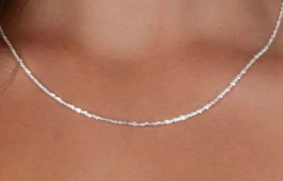 Sterling Silver Margarita Chain-Beautiful 1.8mm Sparkle Chain, Twisted Rock Chain For a Pendant or Wear Alone-Multiple Lengths