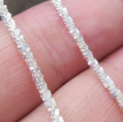 BULK/WHOLESALE For Jewelry Makers & Gift Shop Owners-.925 Sterling Silver Margarita Chain-Beautiful 1.8mm Sparkle Chain, Twisted Rock Chain