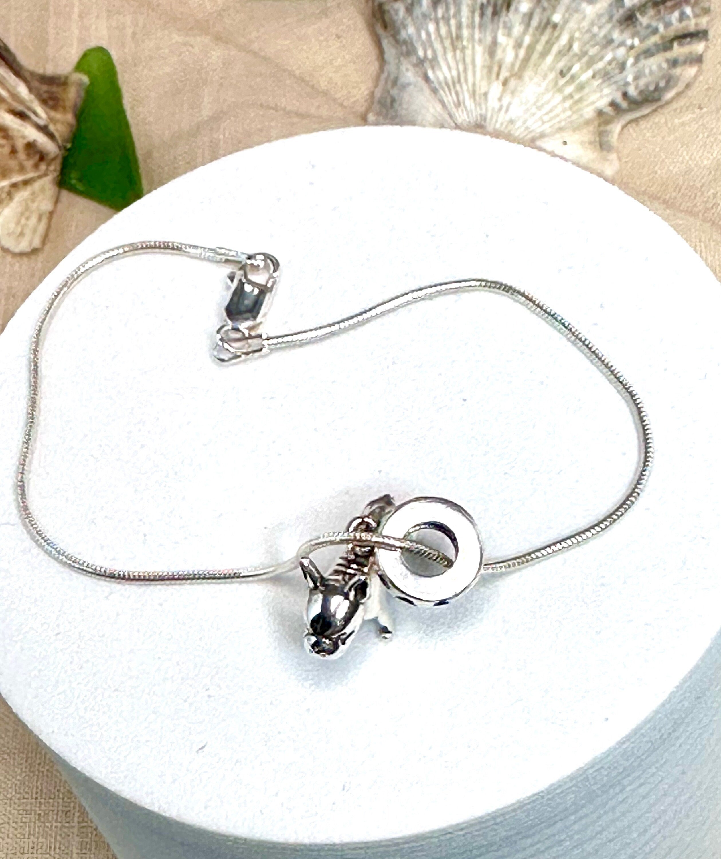 Sterling Silver .925 French Bulldog 7.5” Bracelet-Frenchie Lover-Dog Breed Jewelry-European Style Charm-Handmade in the USA