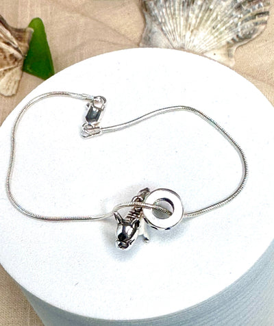 Sterling Silver .925 French Bulldog 7.5” Bracelet-Frenchie Lover-Dog Breed Jewelry-European Style Charm-Handmade in the USA