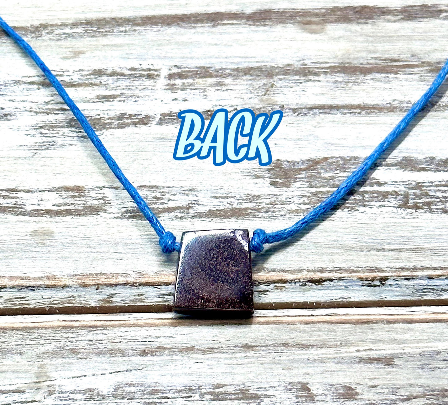 Blue Australian Boulder Opal on Adjustable Medium Blue Hemp Cord Necklace/Choker-Handmade in the USA