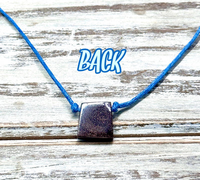 Blue Australian Boulder Opal on Adjustable Medium Blue Hemp Cord Necklace/Choker-Handmade in the USA