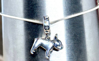 Sterling Silver .925 French Bulldog 7.5” Bracelet-Frenchie Lover-Dog Breed Jewelry-European Style Charm-Handmade in the USA