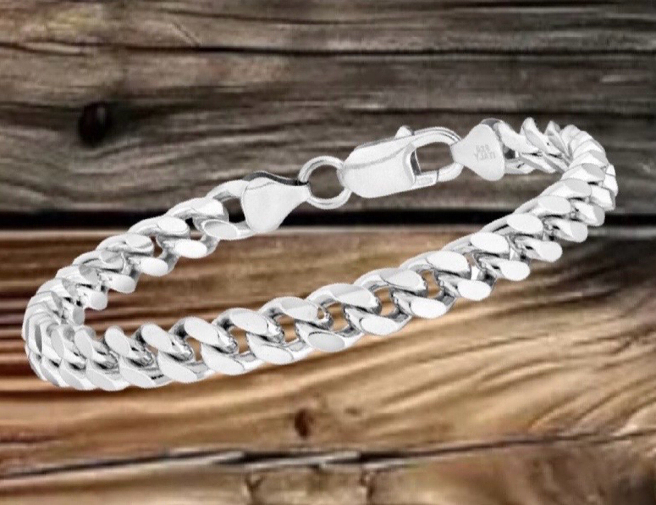 Thick & Tight Link .925 Sterling Silver Miami Cuban Chain Bracelet-7 to 9 Inches-3.5 to 12.3mm-Fathers Day-Unisex Jewelry