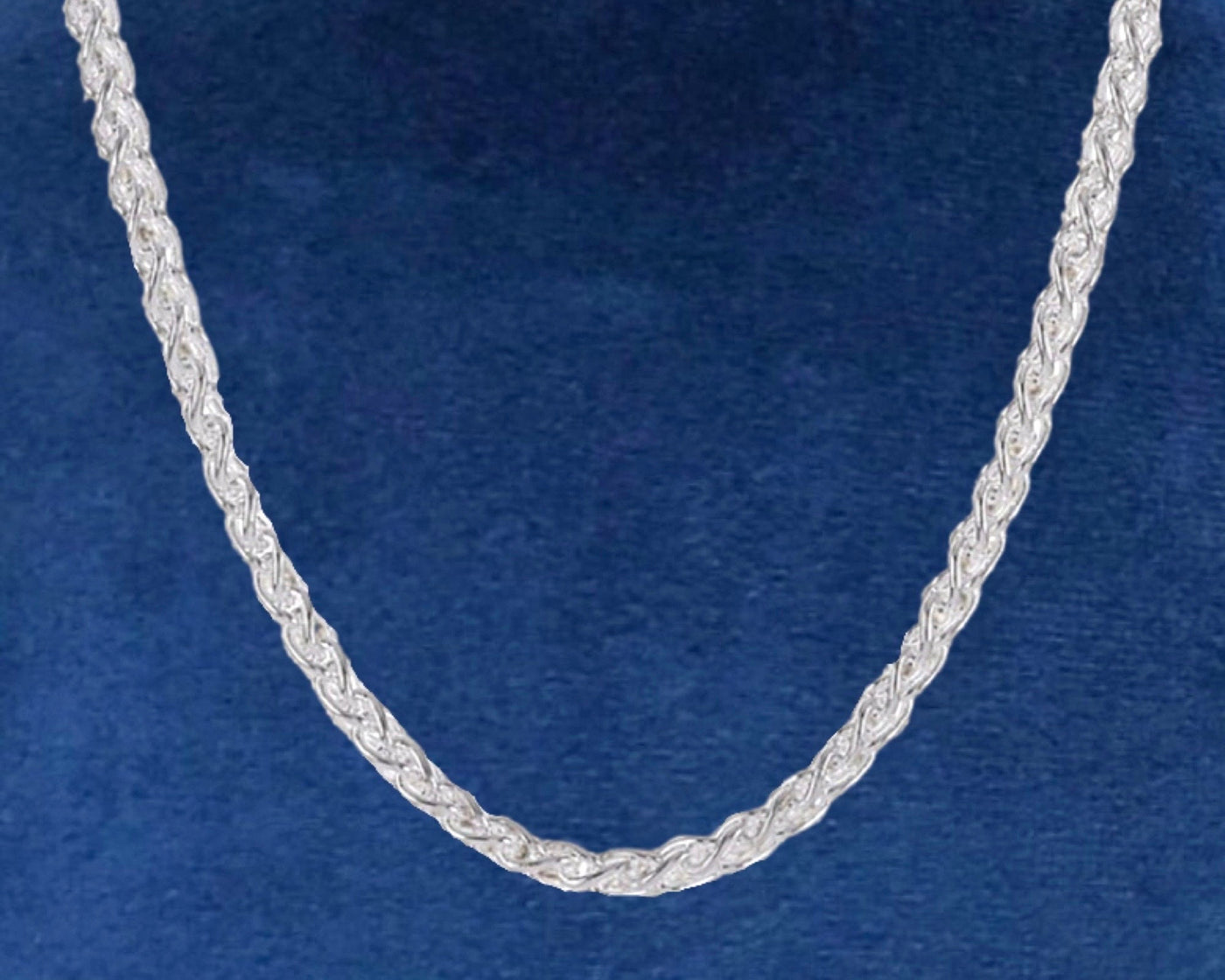 1.9mm Sterling Silver Wheat/Spiga Chain, 16 inch and 18 inch