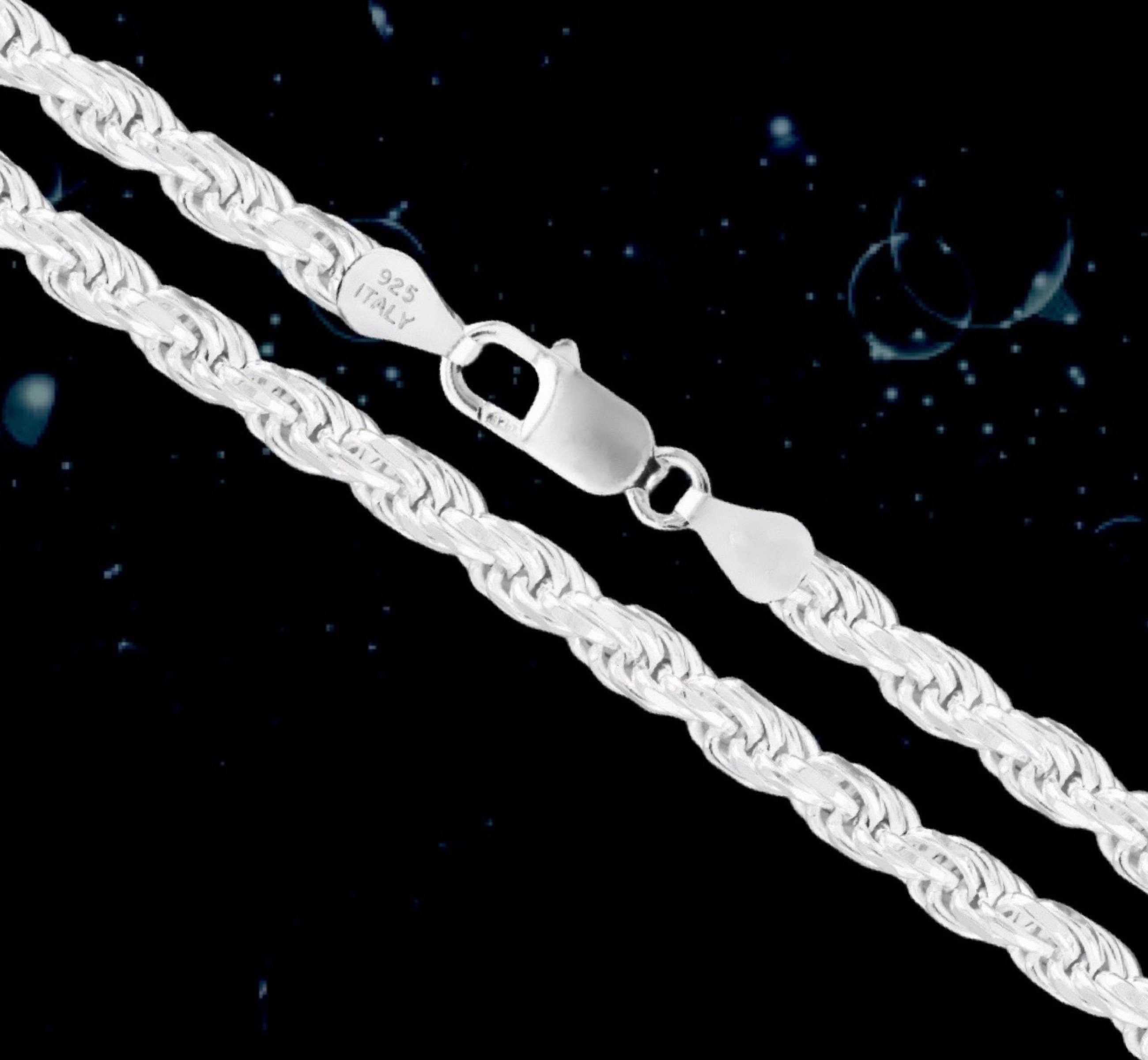 Stunning 3.4mm .925 Sterling Silver Bracelet in 3 Sizes/Thick Wide Chain/Great Gift for Dad, Husband or Grandpa