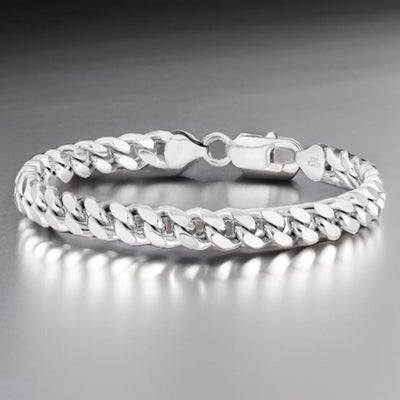 Thick & Tight Link .925 Sterling Silver Miami Cuban Chain Bracelet-7 to 9 Inches-3.5 to 12.3mm-Fathers Day-Unisex Jewelry