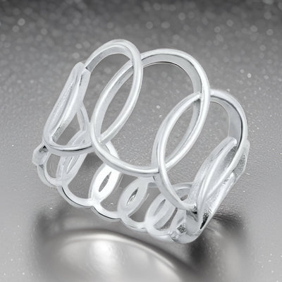 Sterling Silver .925 14mm Wide Front Elegant Loop Ring-Timeless Infinity Jewelry-Boundless-Limitless-Sophiticated Feminine Design-Sizes 6-10