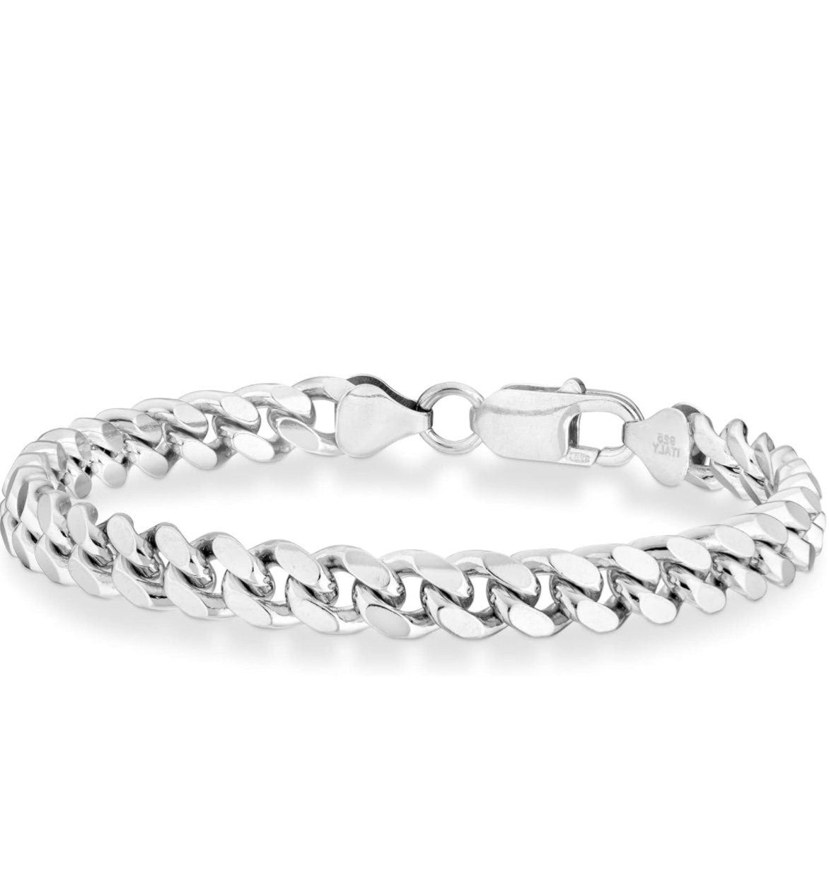 Thick & Tight Link .925 Sterling Silver Miami Cuban Chain Bracelet-7 to 9 Inches-3.5 to 12.3mm-Fathers Day-Unisex Jewelry