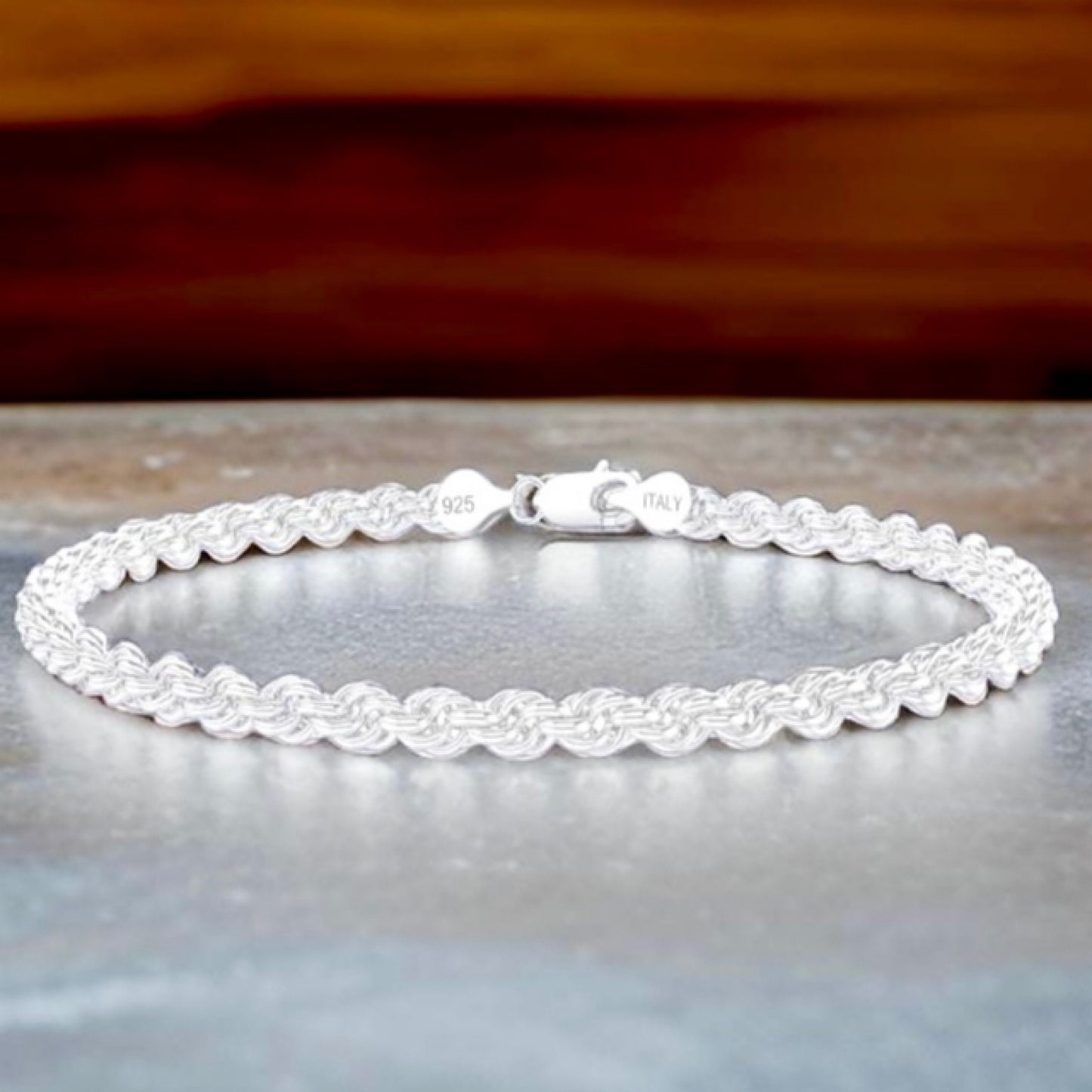 Stunning 3.4mm .925 Sterling Silver Bracelet in 3 Sizes/Thick Wide Chain/Great Gift for Dad, Husband or Grandpa