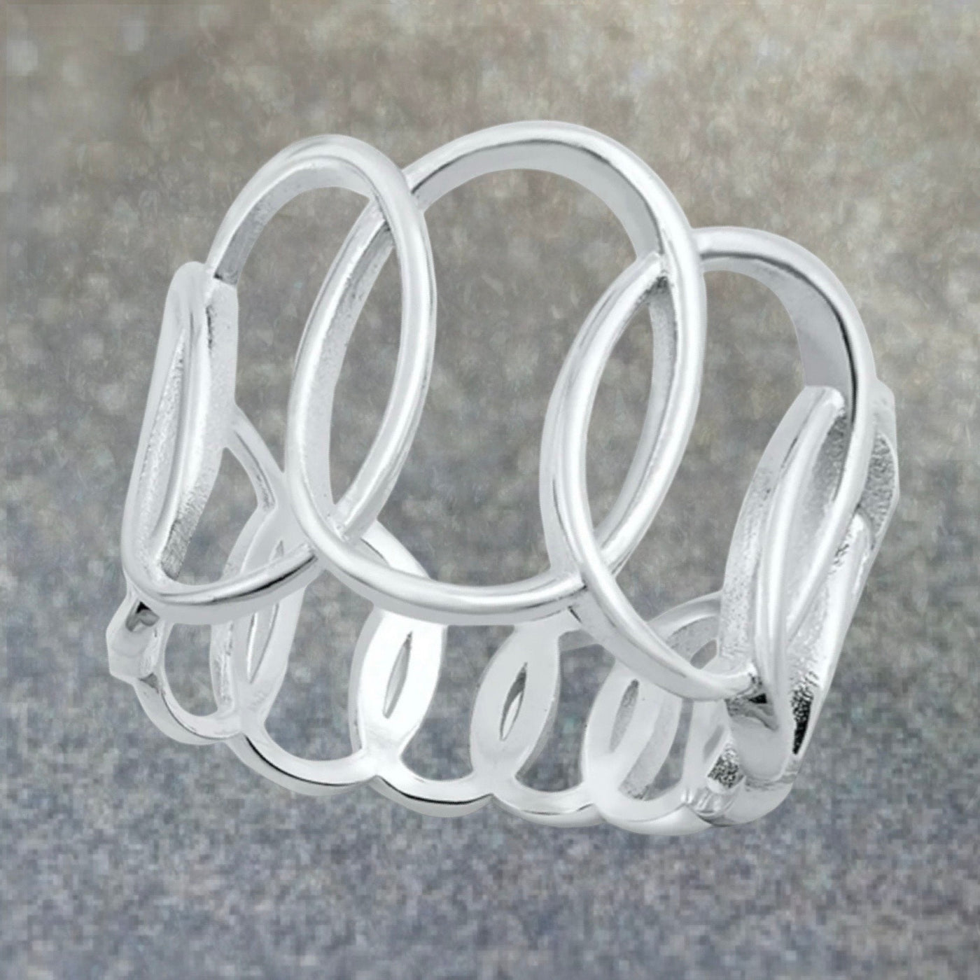 Sterling Silver .925 14mm Wide Front Elegant Loop Ring-Timeless Infinity Jewelry-Boundless-Limitless-Sophiticated Feminine Design-Sizes 6-10