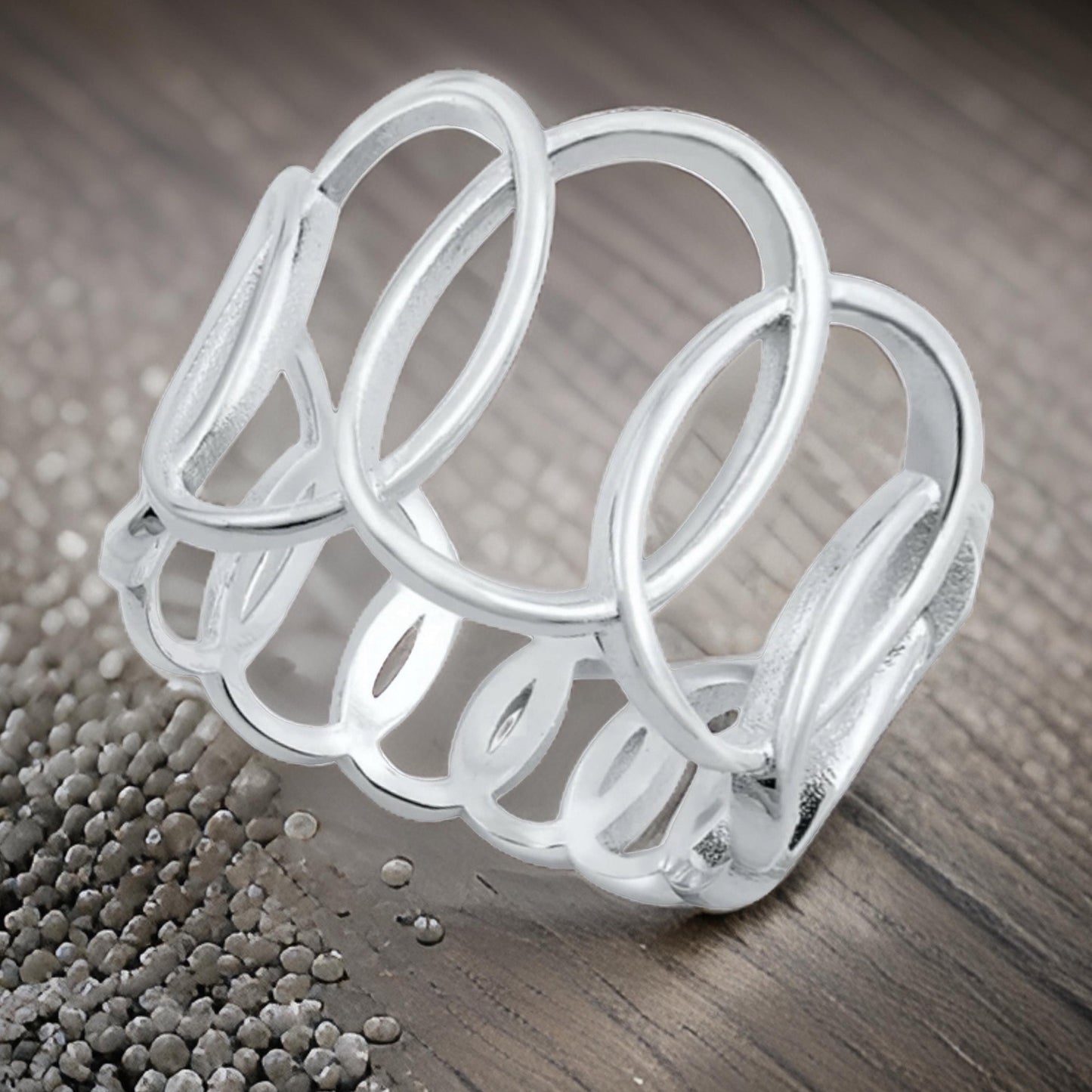 Sterling Silver .925 14mm Wide Front Elegant Loop Ring-Timeless Infinity Jewelry-Boundless-Limitless-Sophiticated Feminine Design-Sizes 6-10