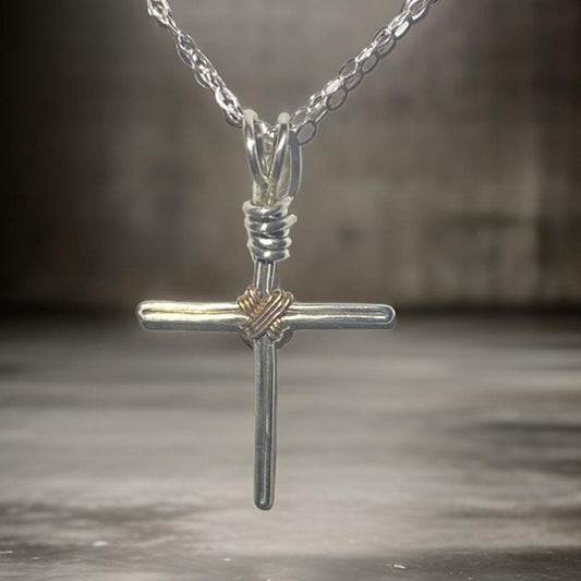 Silver Hand Crafted Cross-Silver Cross-.935 Argentium Silver-.925 Sterling Silver