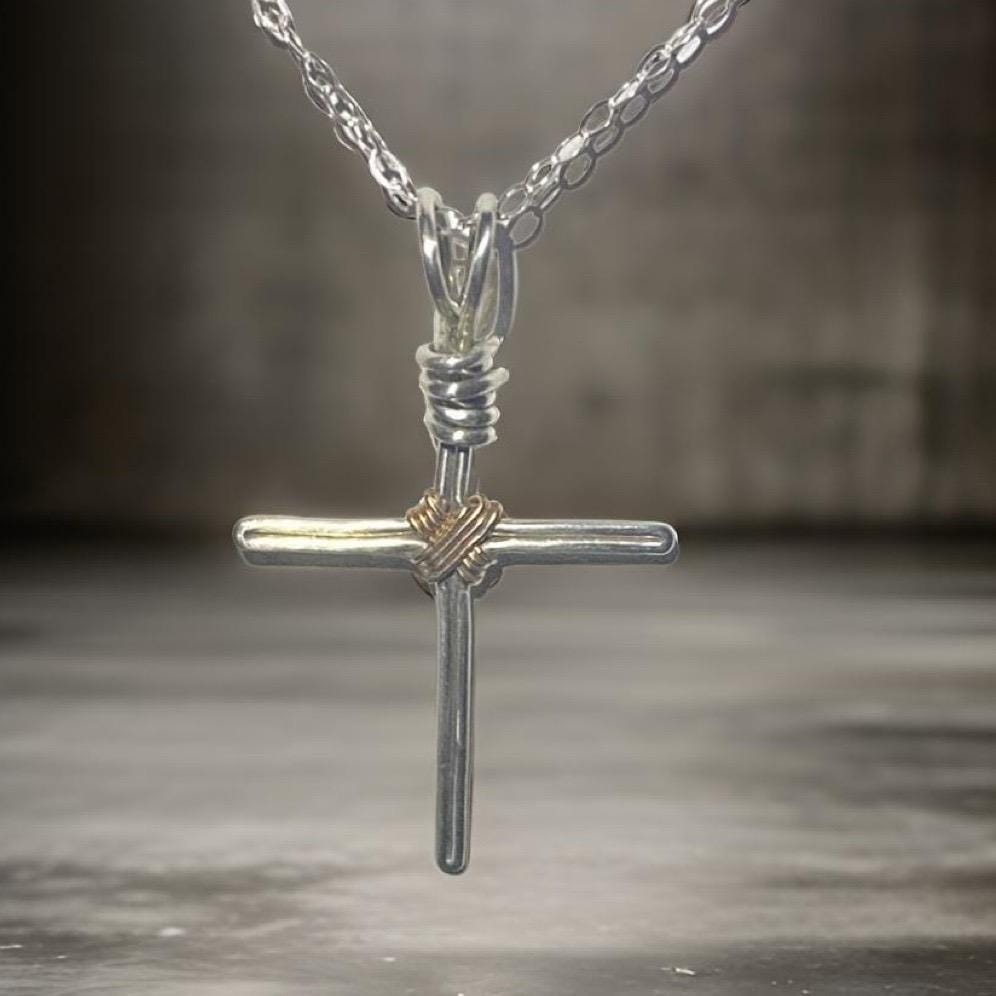 Silver Hand Crafted Cross-Silver Cross-.935 Argentium Silver-.925 Sterling Silver